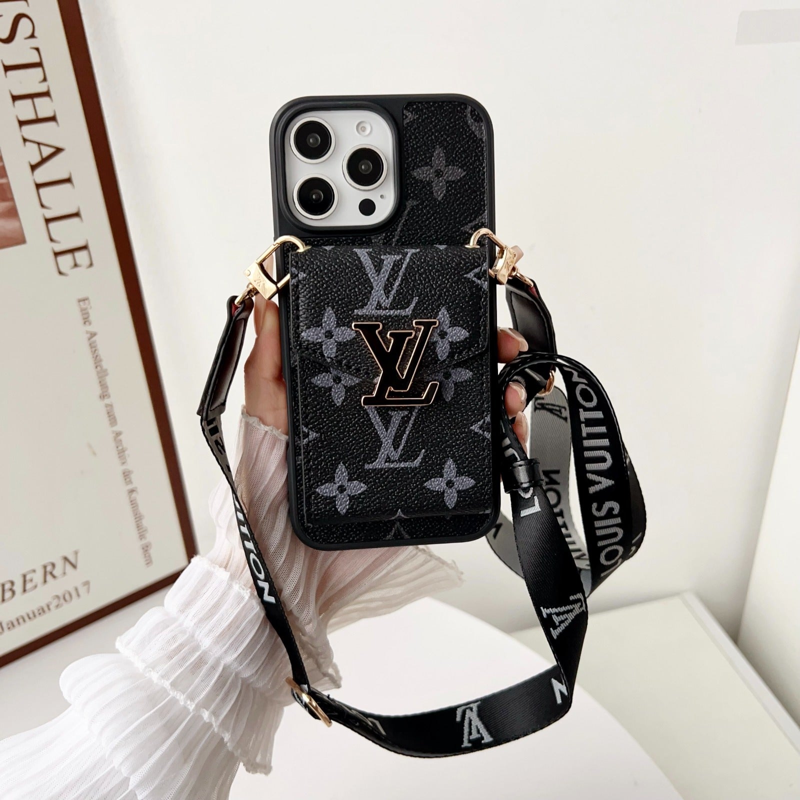 Custodia per iPhone Serie LV Signature Strap
