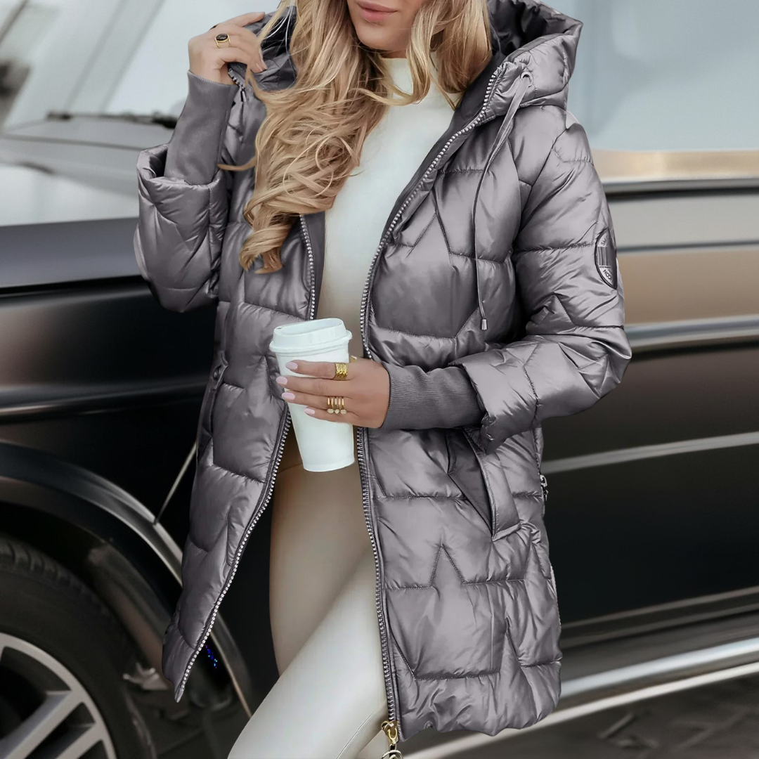 Aurora™ | Elegante cappotto invernale con cappuccio e imbottitura