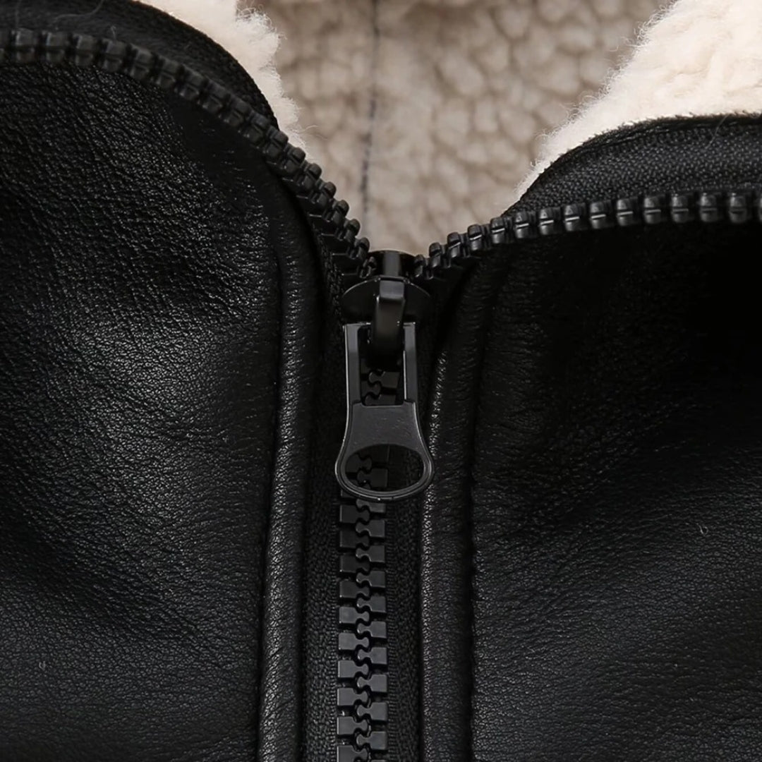 Giacca in Ecopelle con Interno in Shearling – Street Style Invernale