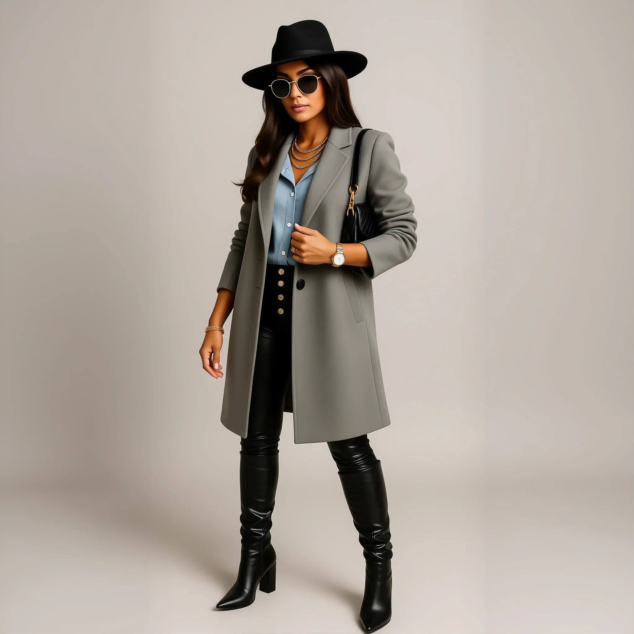Cappotto Lungo di Lana da Donna - Elegante Cappotto Invernale da Donna