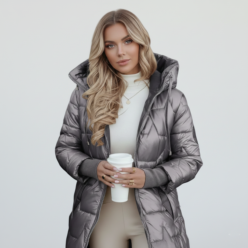Aurora™ | Elegante cappotto invernale con cappuccio e imbottitura