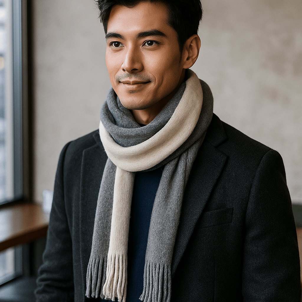 Sciarpa di Lana a Strisce - Lunga - Calda - Elegante